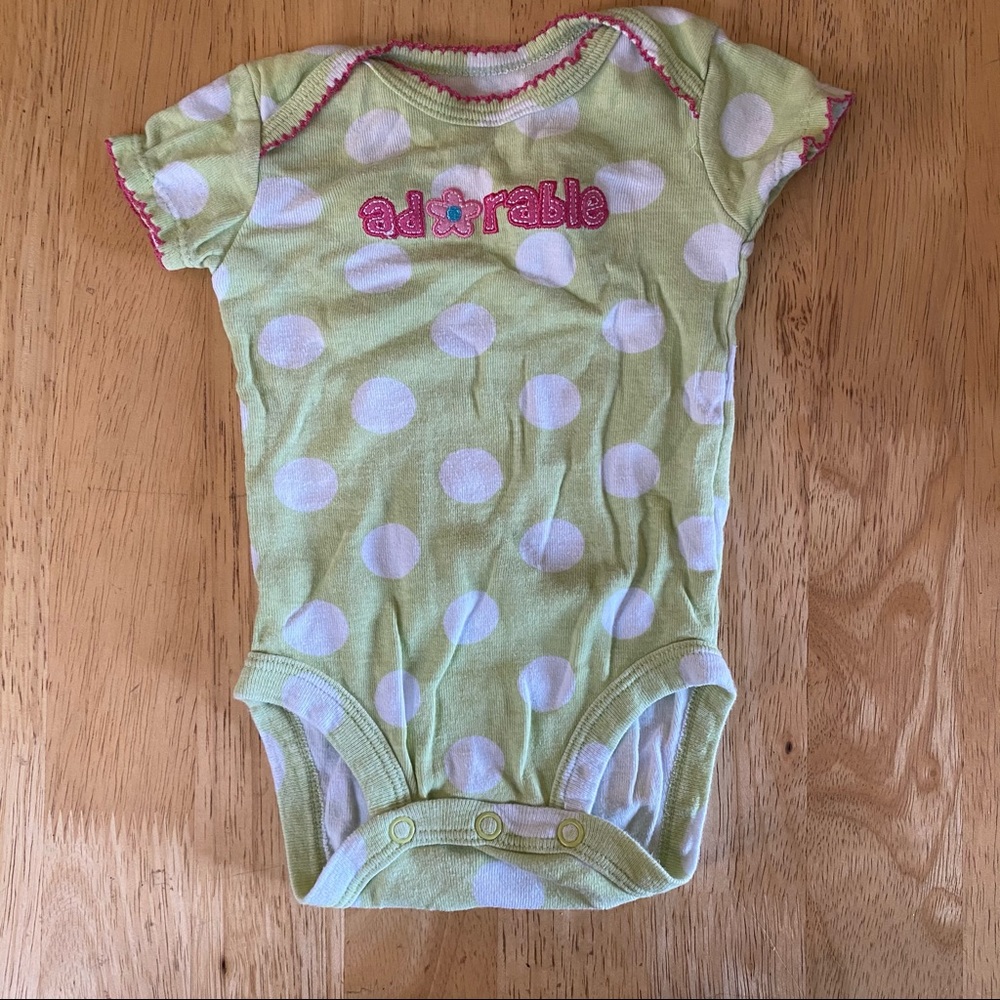 Adorable Carter's Just One You Onesie Green Dots